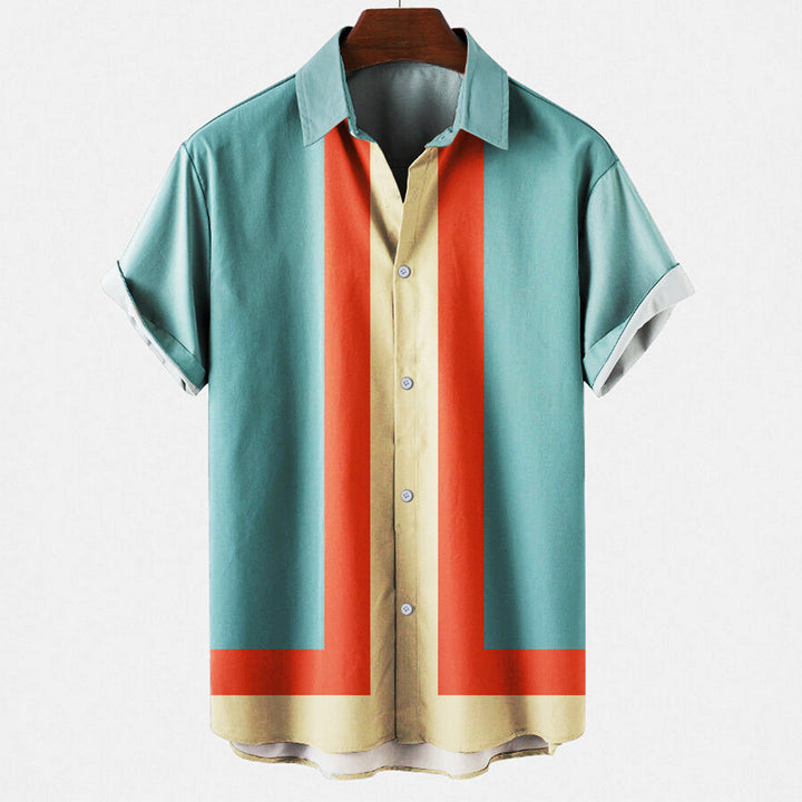 Men’s Short Sleeve Casual Button-Up Shirt