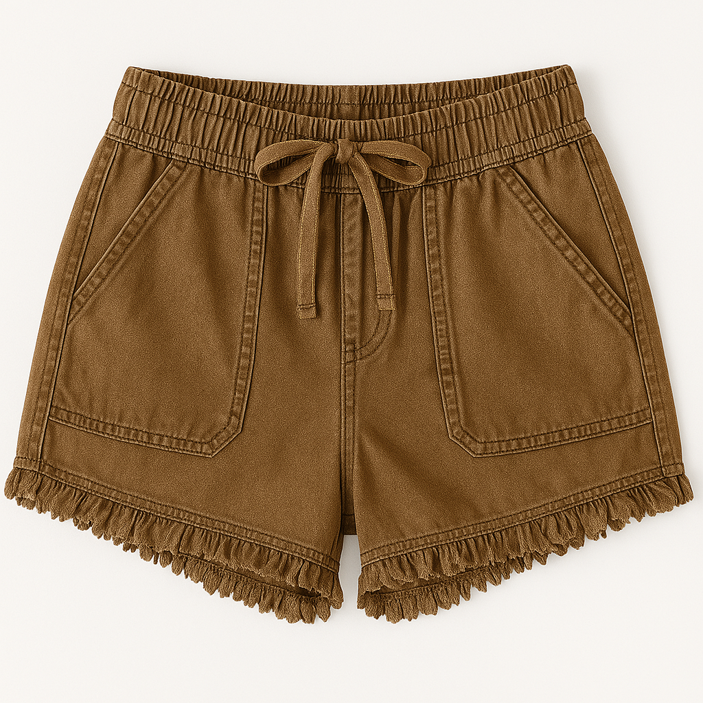 Women's Tassel Hem Drawstring Shorts