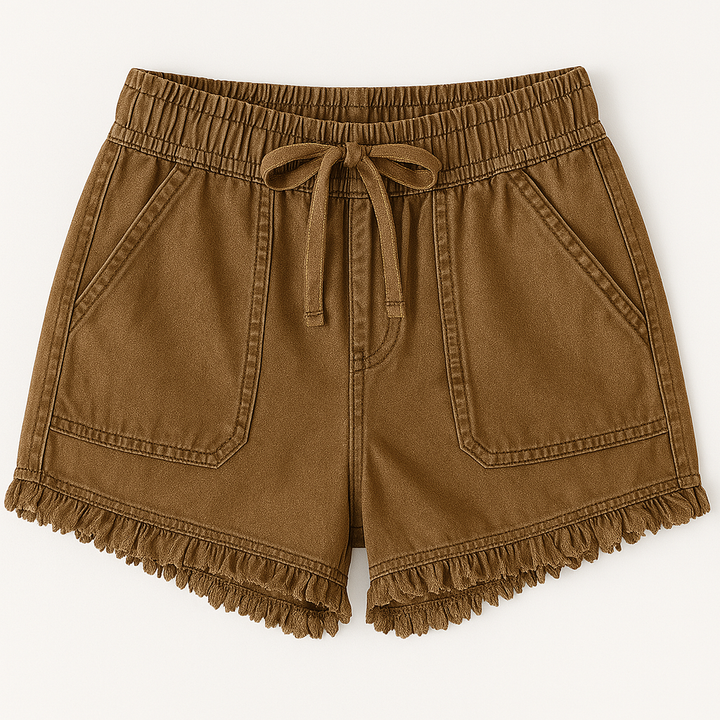 Women's Tassel Hem Drawstring Shorts