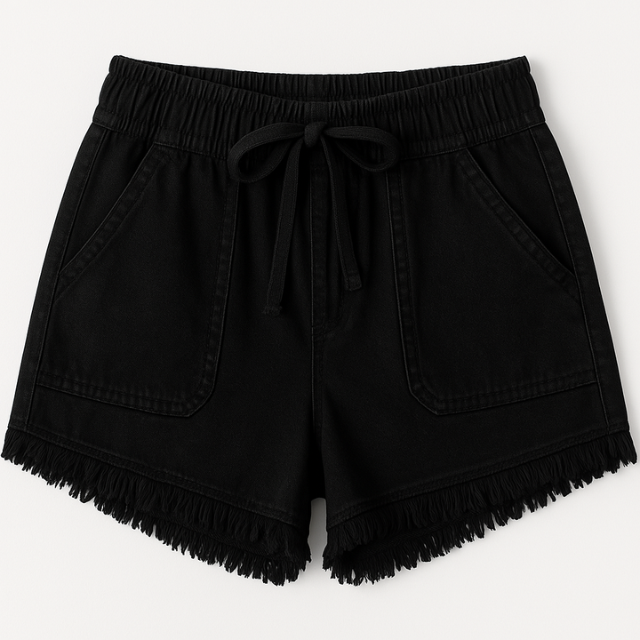 Women's Tassel Hem Drawstring Shorts