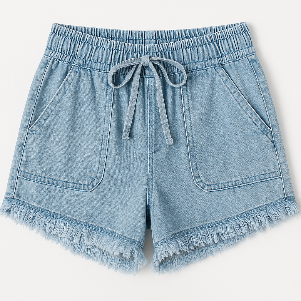 Women's Tassel Hem Drawstring Shorts