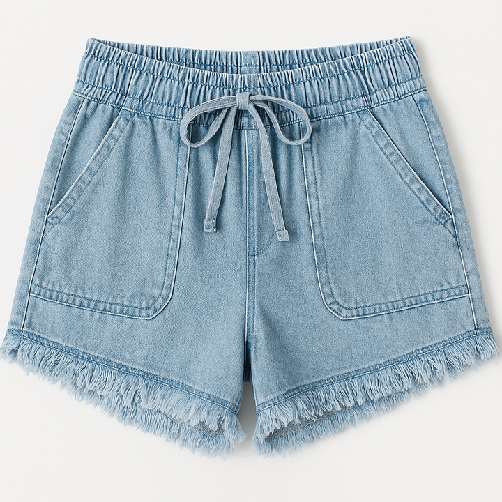Women's Tassel Hem Drawstring Shorts