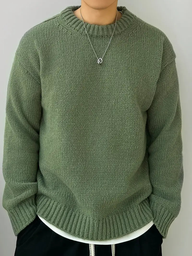 Men's Loose Solid Sweater