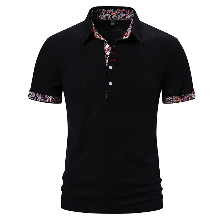Men’s Polo Shirt with Paisley Trim