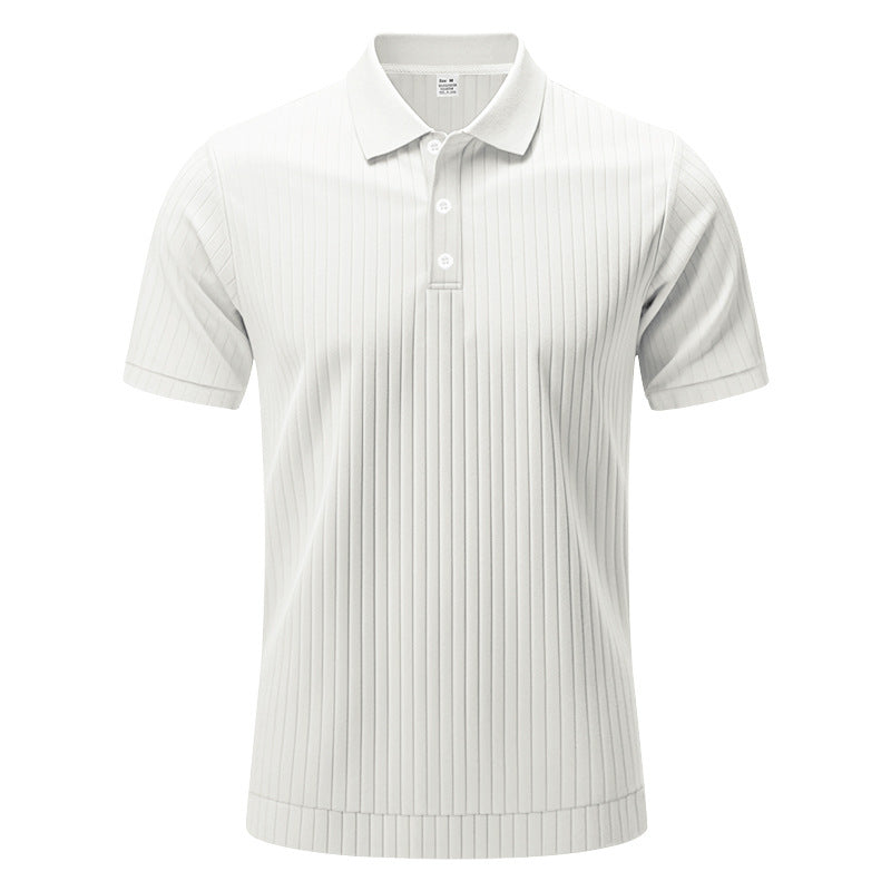Men’s Casual Ribbed Polo Shirt