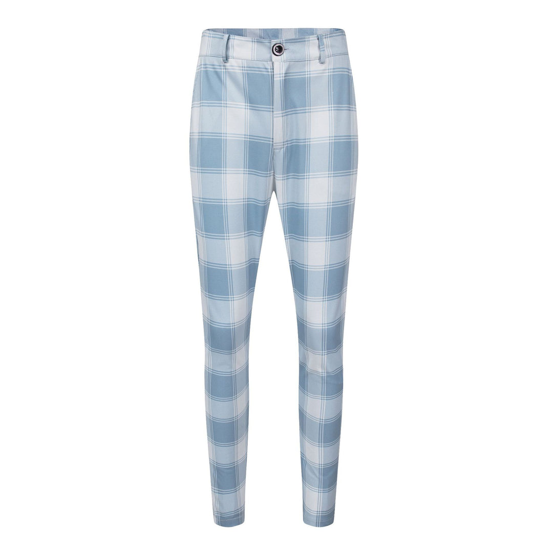 Men’s Plaid Slim-Fit Pants