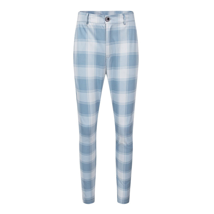 Men’s Plaid Slim-Fit Pants