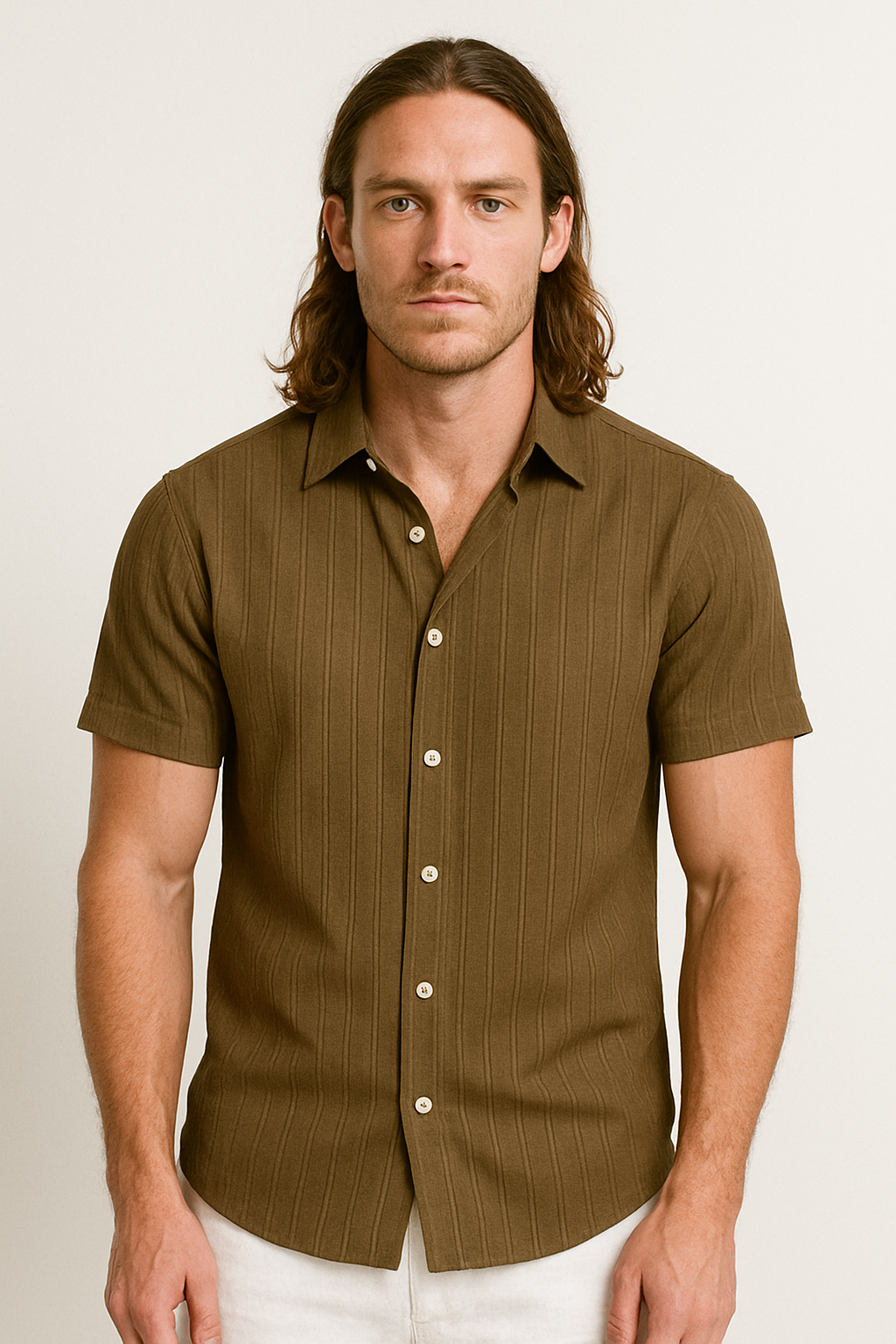 Men's Classic Short Sleeve Button-Up Shirt