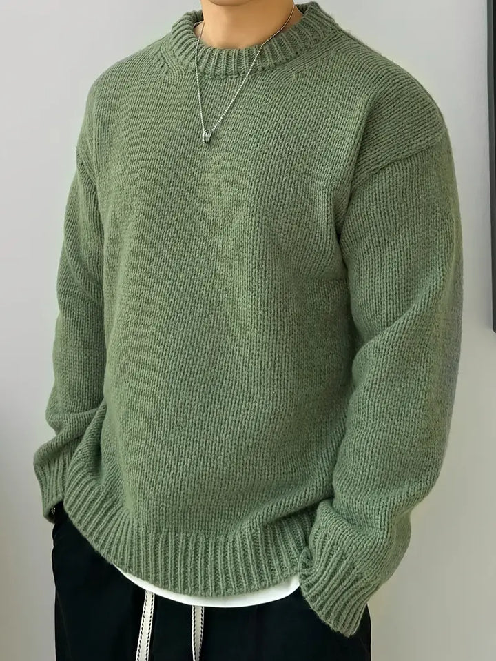 Men's Loose Solid Sweater