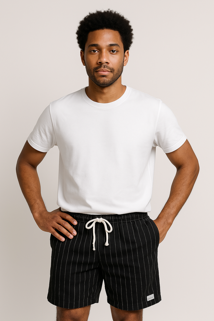 Men’s Pinstripe Drawstring Shorts