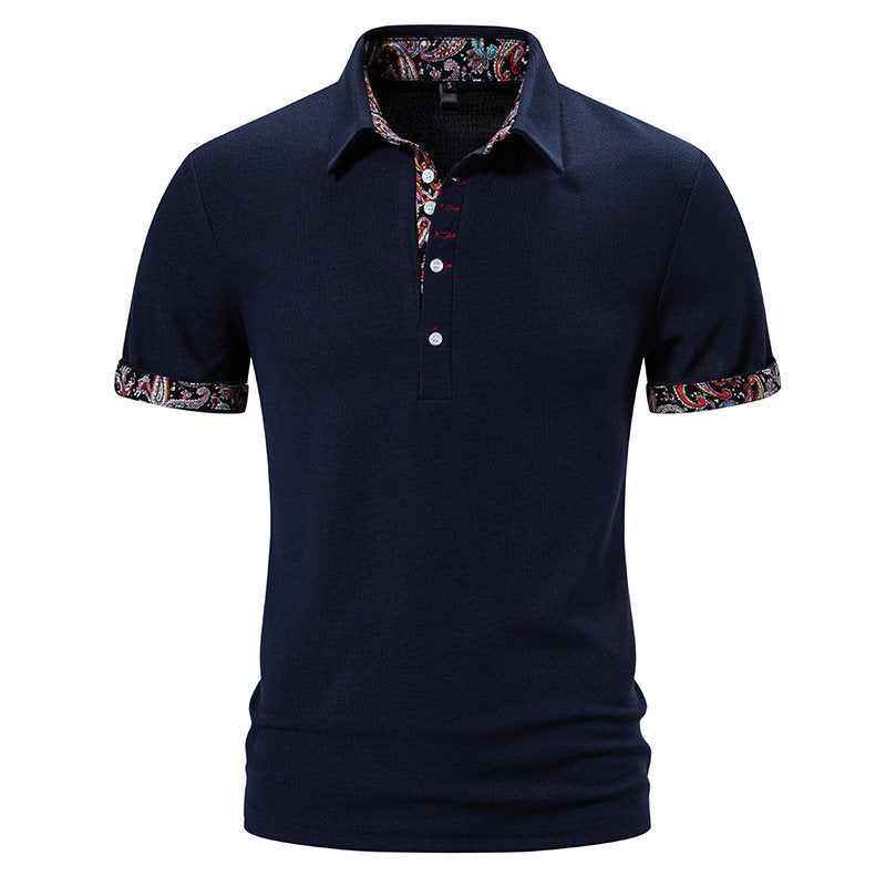 Men’s Polo Shirt with Paisley Trim
