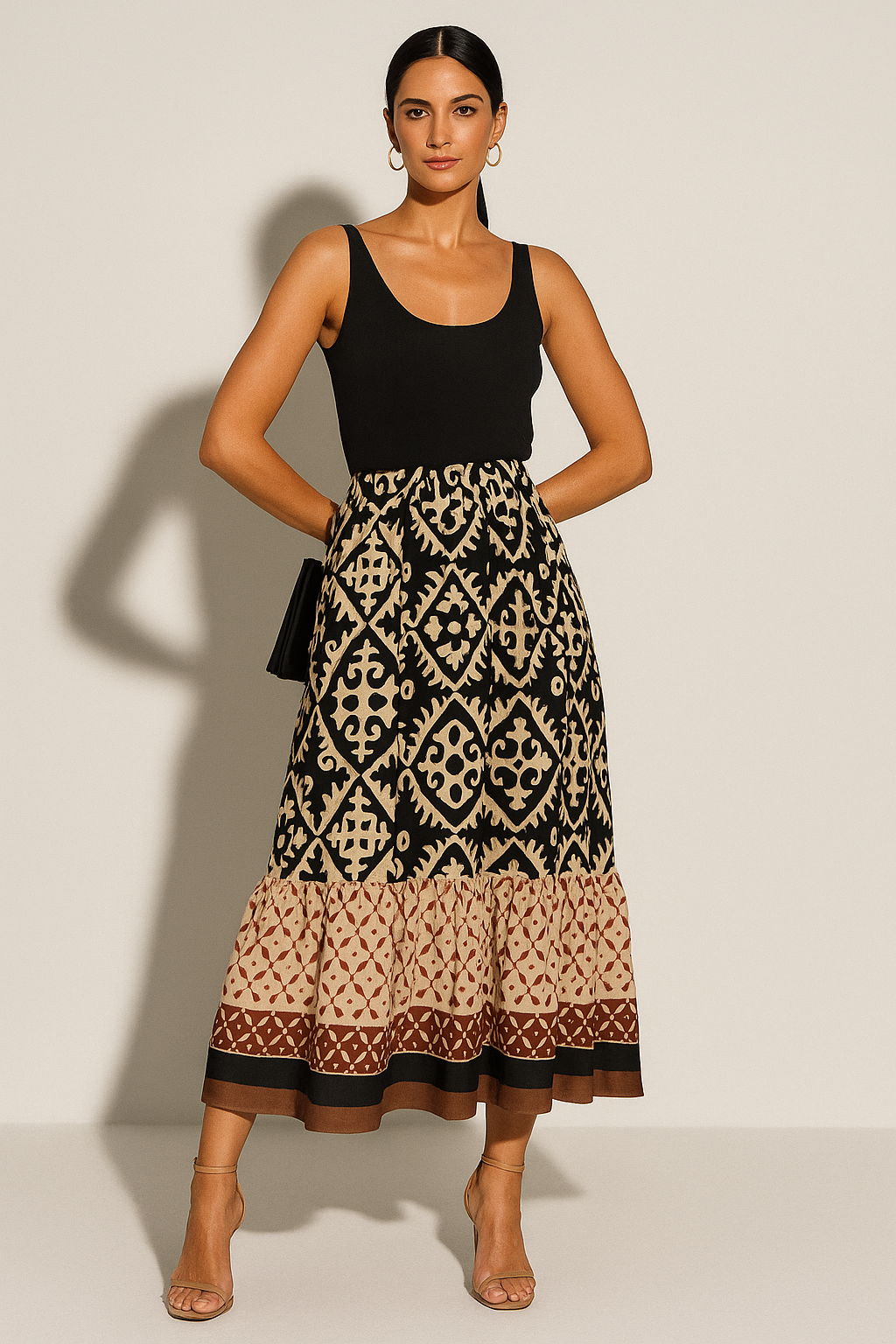 Women’s Boho Print Maxi Skirt