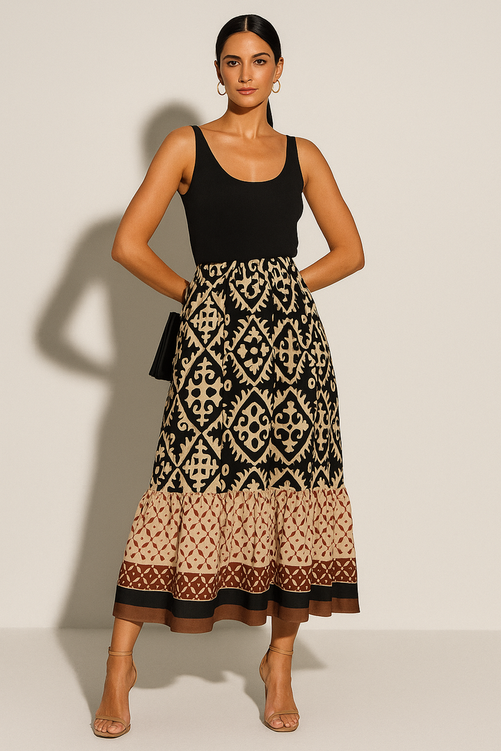 Women’s Boho Print Maxi Skirt