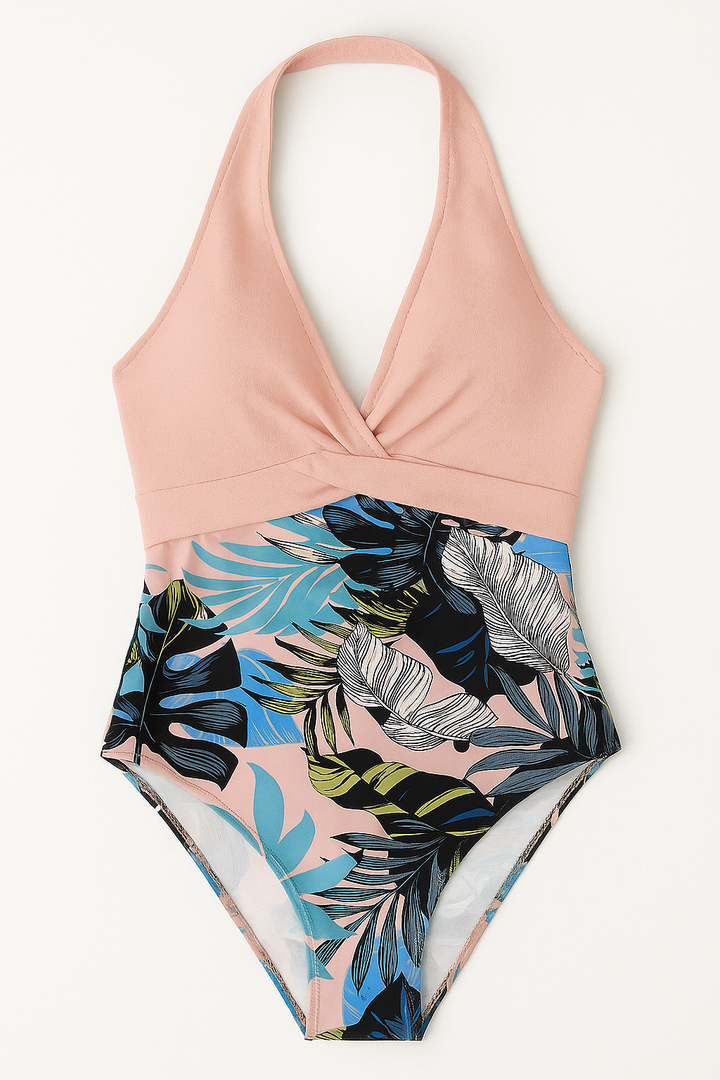 Women’s Halter Wrap One-Piece Swimsuit