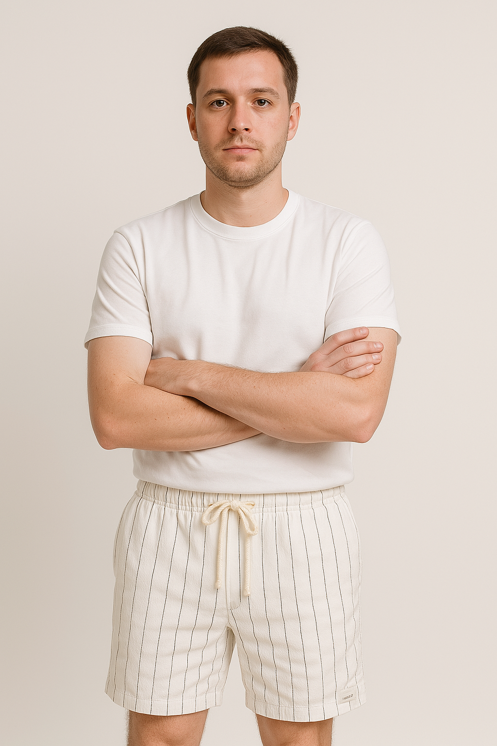 Men’s Pinstripe Drawstring Shorts