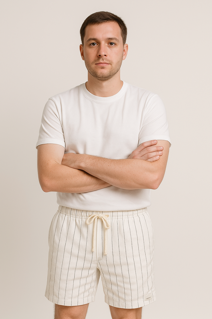 Men’s Pinstripe Drawstring Shorts