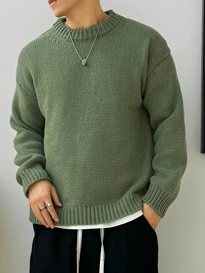 Men's Loose Solid Sweater