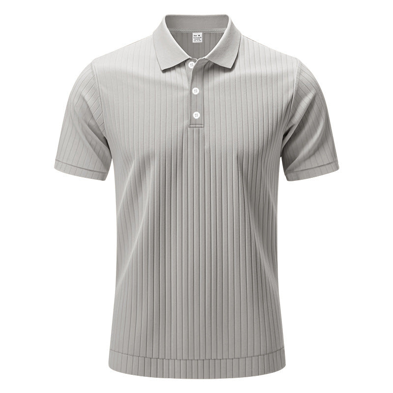 Men’s Casual Ribbed Polo Shirt