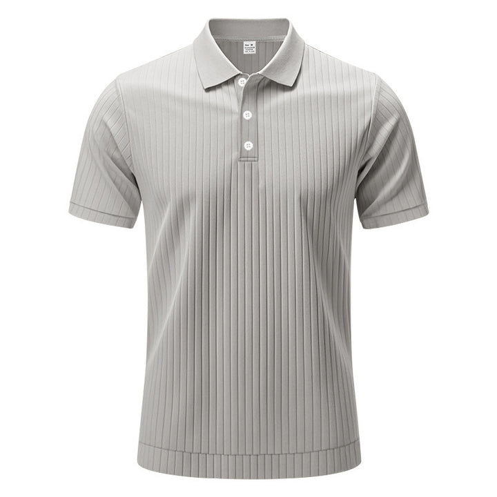 Men’s Casual Ribbed Polo Shirt