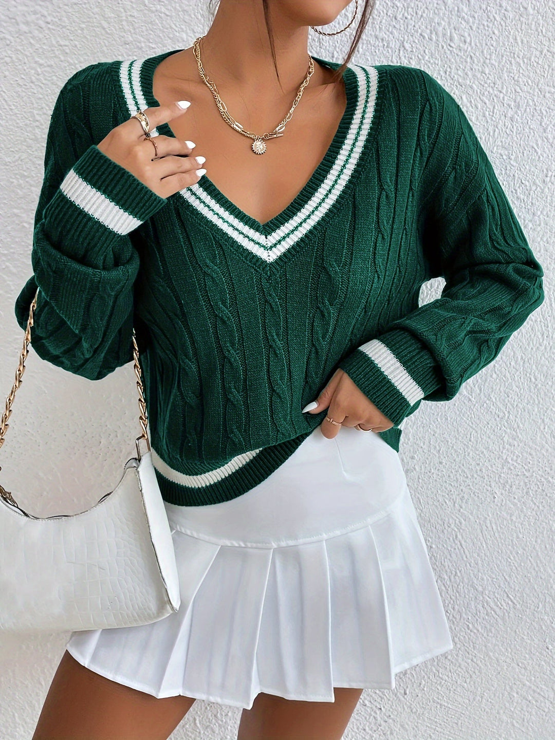 V-Neck Long Sleeve Sweater