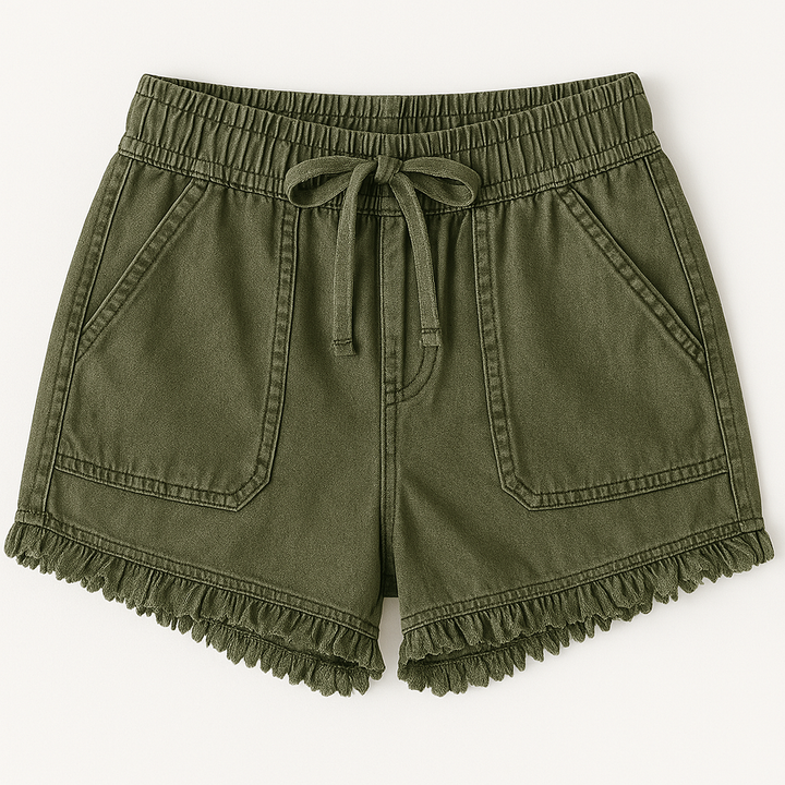 Women's Tassel Hem Drawstring Shorts