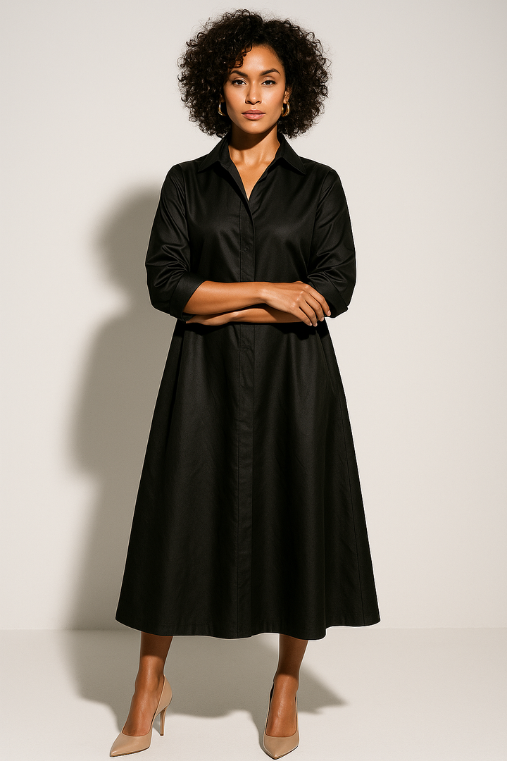 Women’s Button-Down A-Line Shirt Dress
