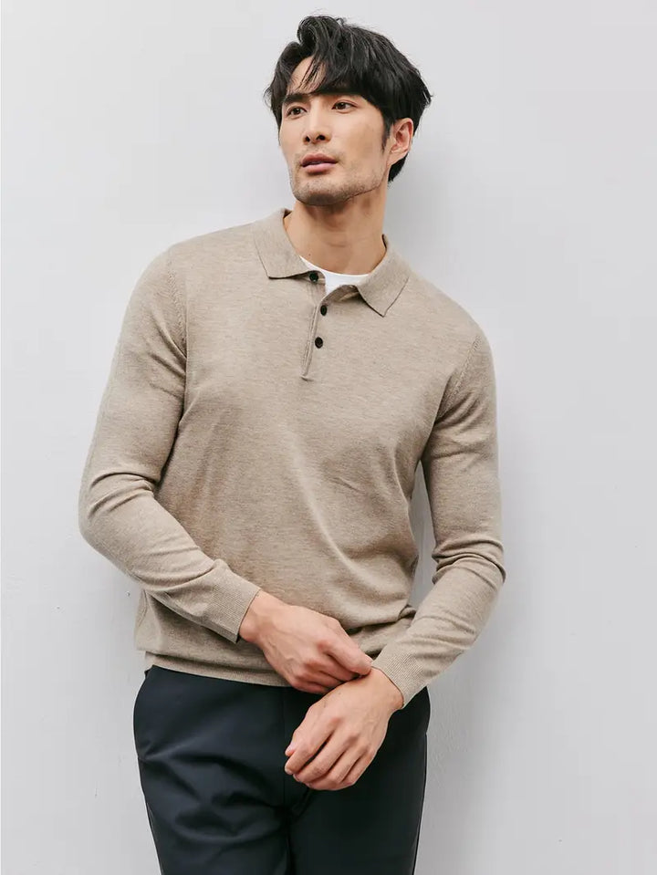 Men's Long Sleeve Polo Sweater