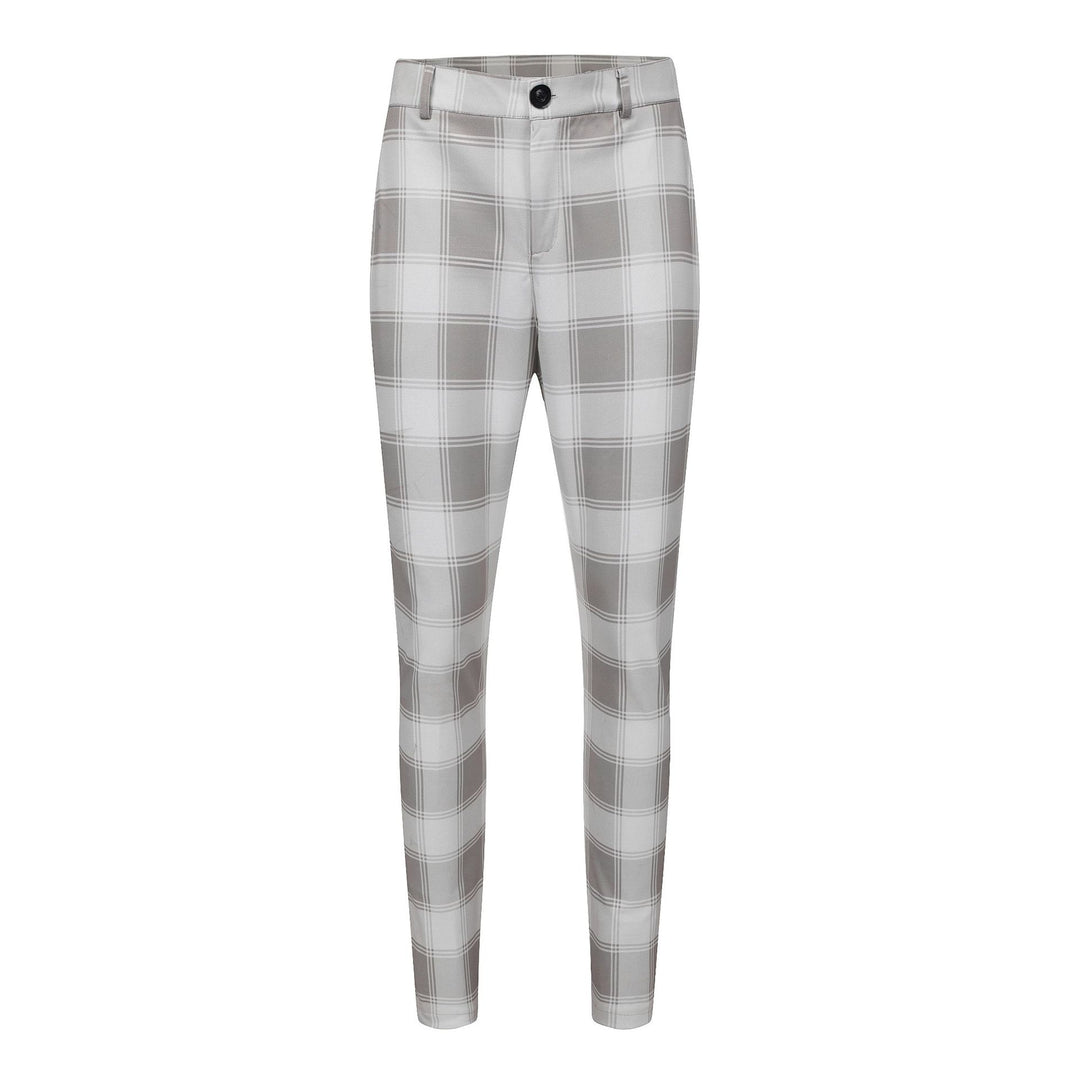 Men’s Plaid Slim-Fit Pants