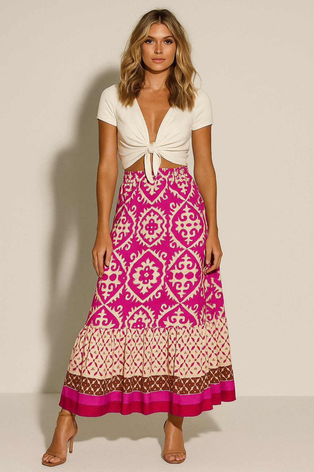 Women’s Boho Print Maxi Skirt