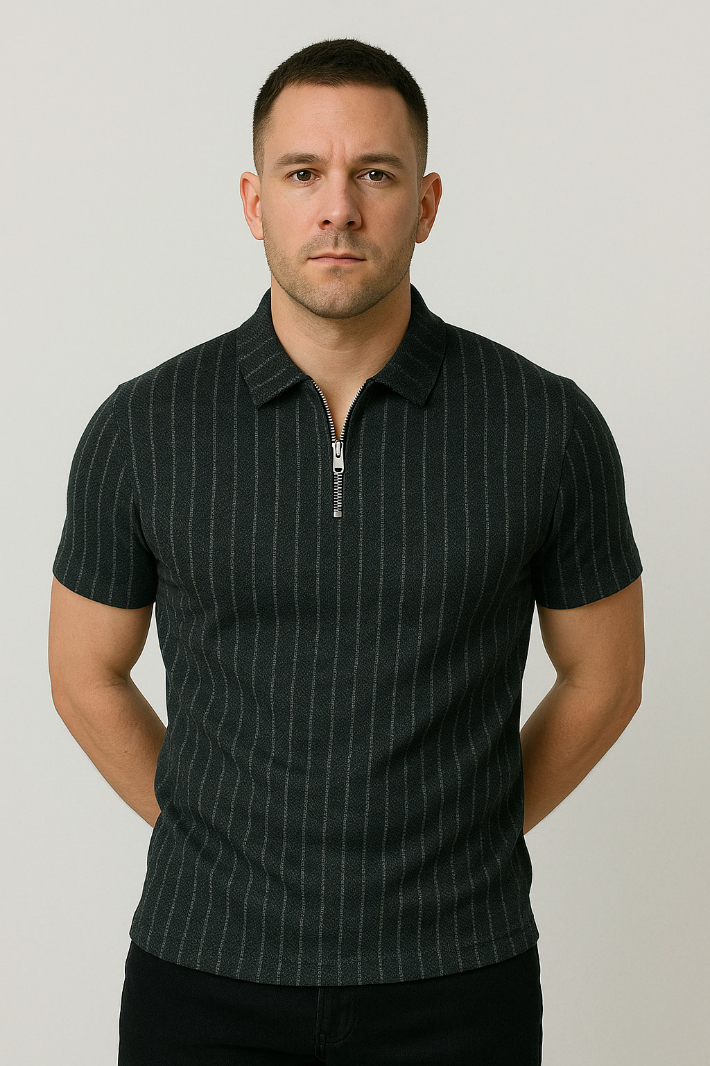 Men’s Short Sleeve Zip Polo Shirt