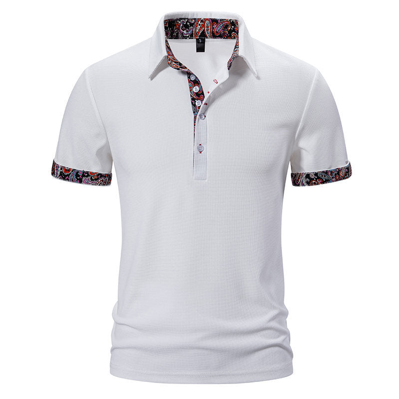 Men’s Polo Shirt with Paisley Trim