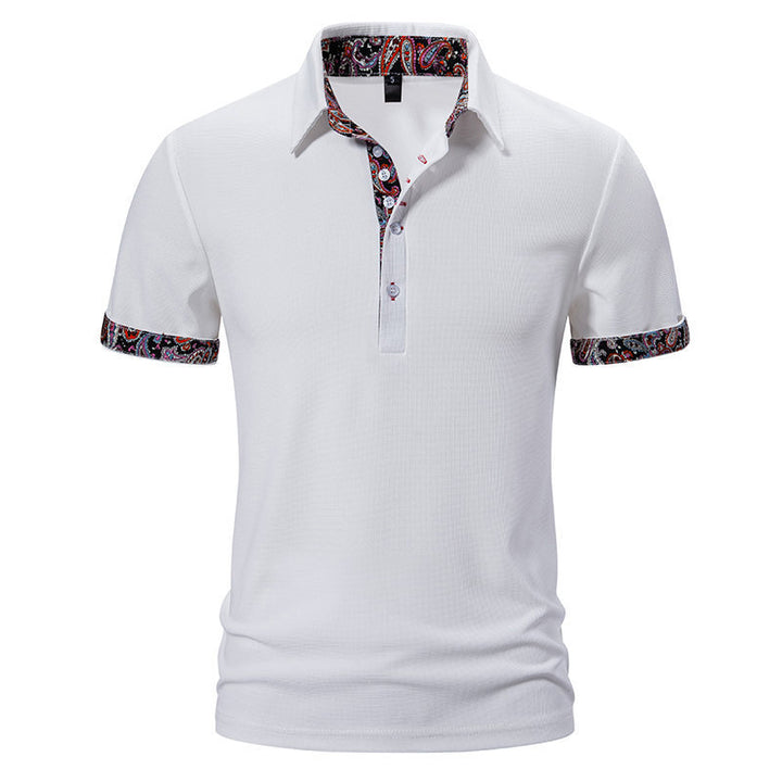 Men’s Polo Shirt with Paisley Trim
