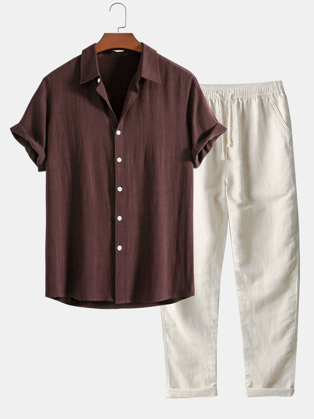 Men’s Casual Two-Piece Linen Set