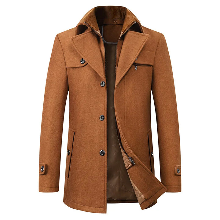 Michael | Men’s Elegant Winter Long Button Overcoat