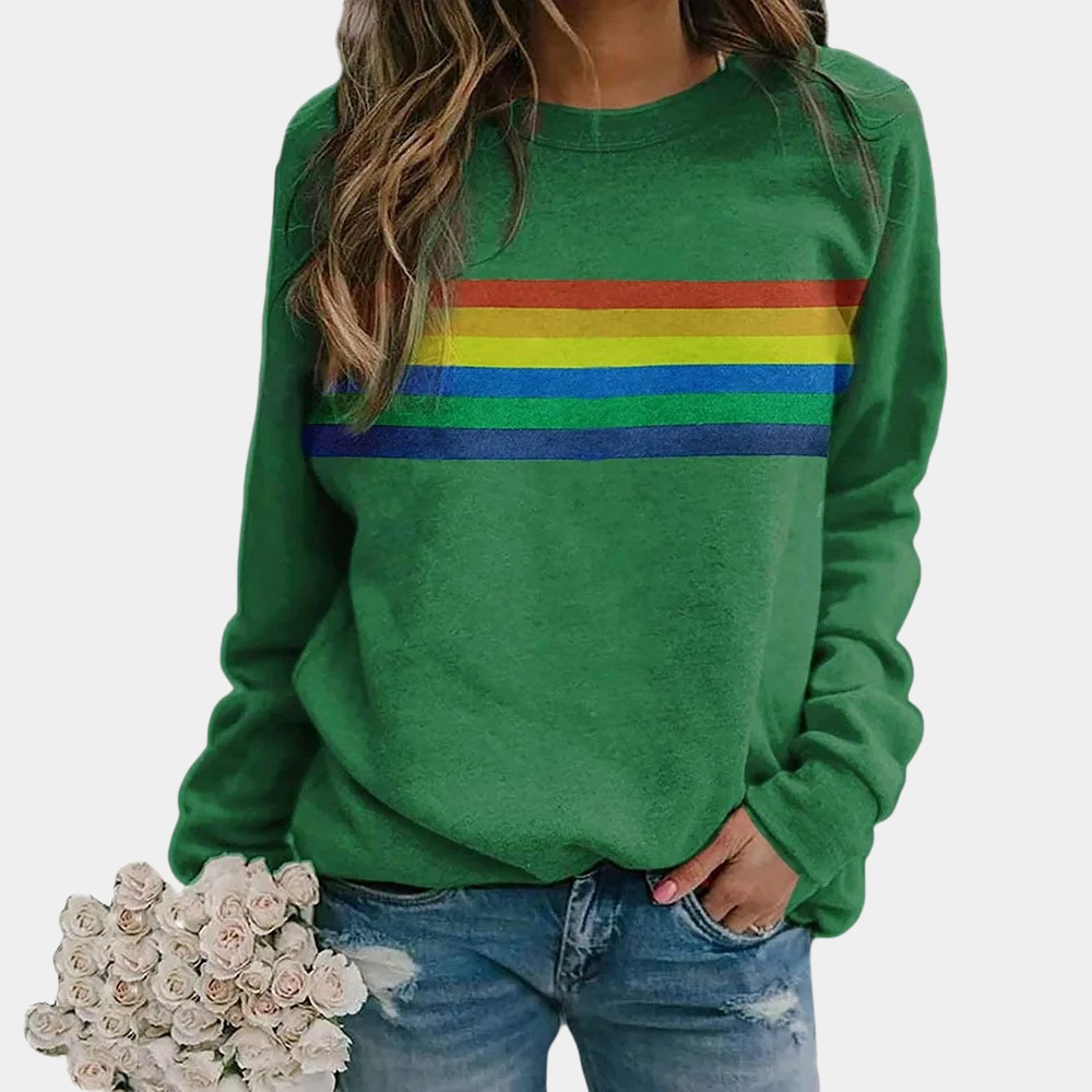 Vibrant Rainbow Stripe Cozy Sweatshirt