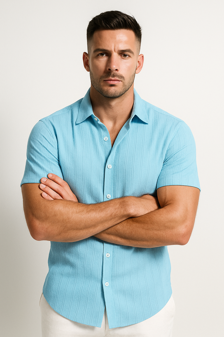 Men's Classic Short Sleeve Button-Up Shirt