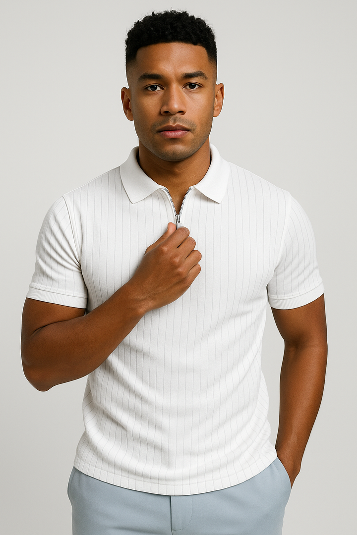 Men’s Short Sleeve Zip Polo Shirt