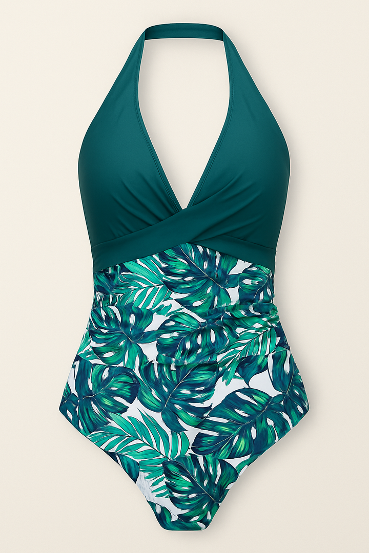 Women’s Halter Wrap One-Piece Swimsuit