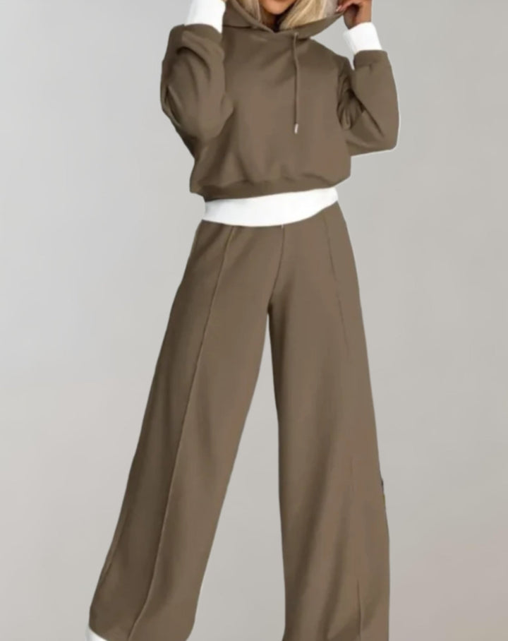 Bethany | Women's Two Piece Wide Leg Tracksuit Set