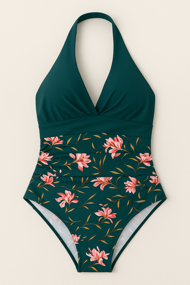 Women’s Halter Wrap One-Piece Swimsuit
