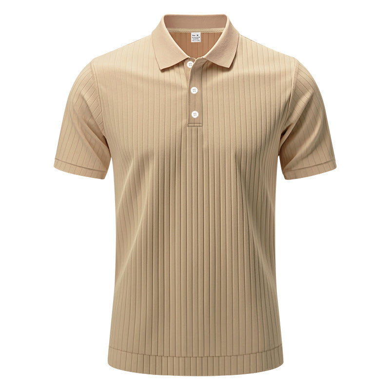Men’s Casual Ribbed Polo Shirt