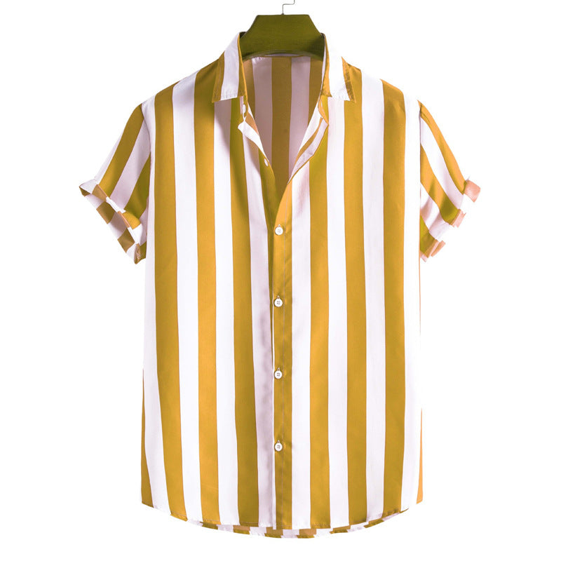 Men’s Vertical Stripe Short Sleeve Shirt