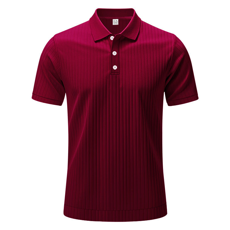 Men’s Casual Ribbed Polo Shirt