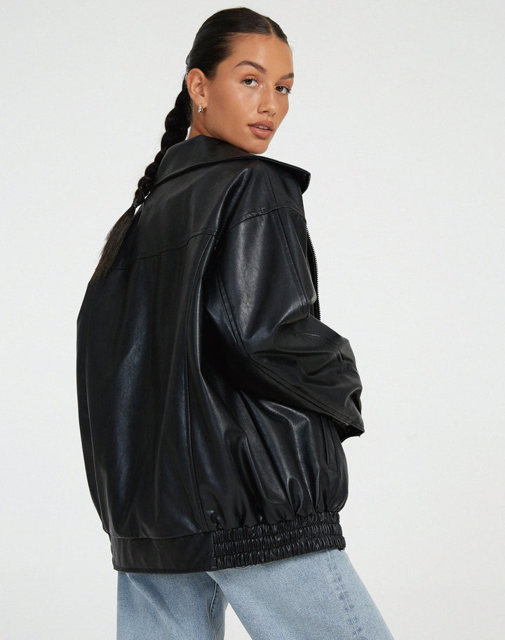 Ruby | Women’s Oversized Leather Bomber Jacket