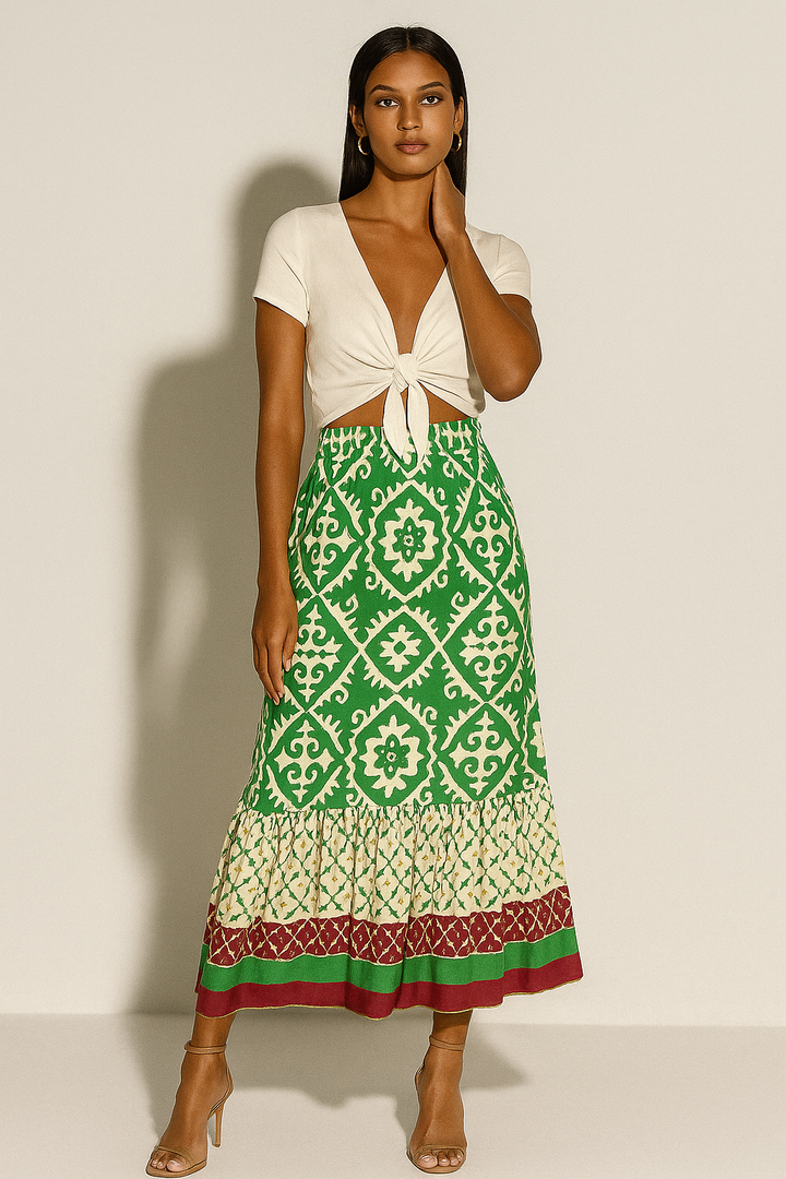Women’s Boho Print Maxi Skirt