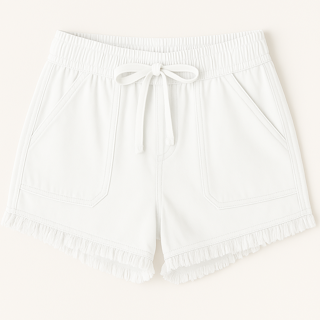 Women's Tassel Hem Drawstring Shorts