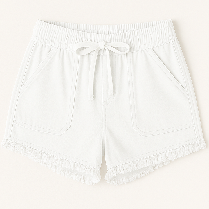 Women's Tassel Hem Drawstring Shorts