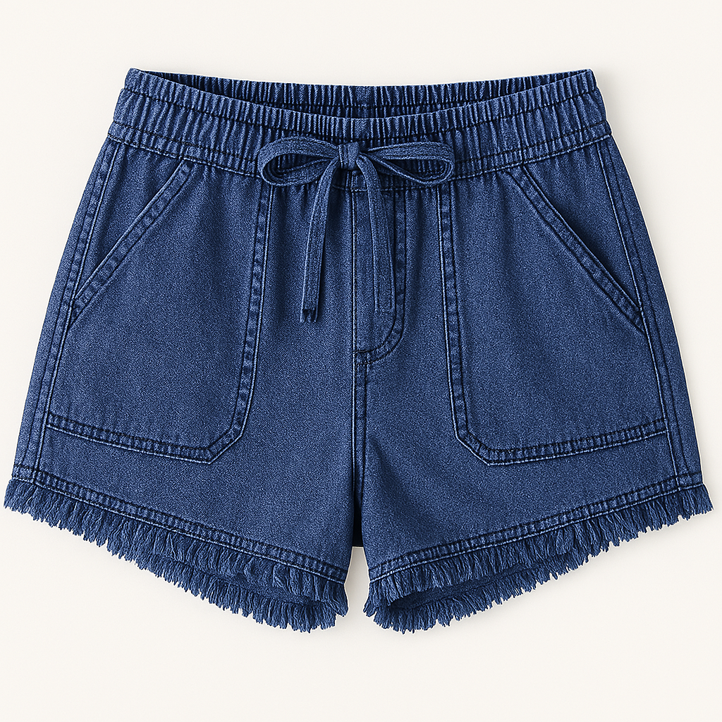 Women's Tassel Hem Drawstring Shorts