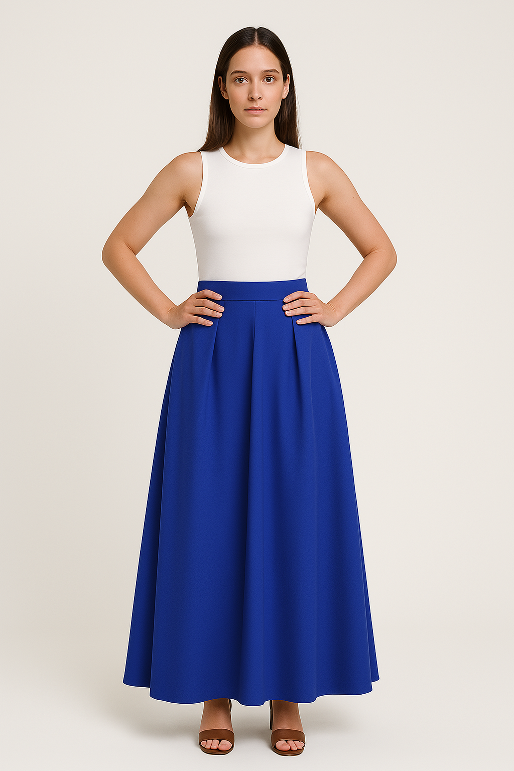 Women's High-Waisted A-Line Maxi Skirt