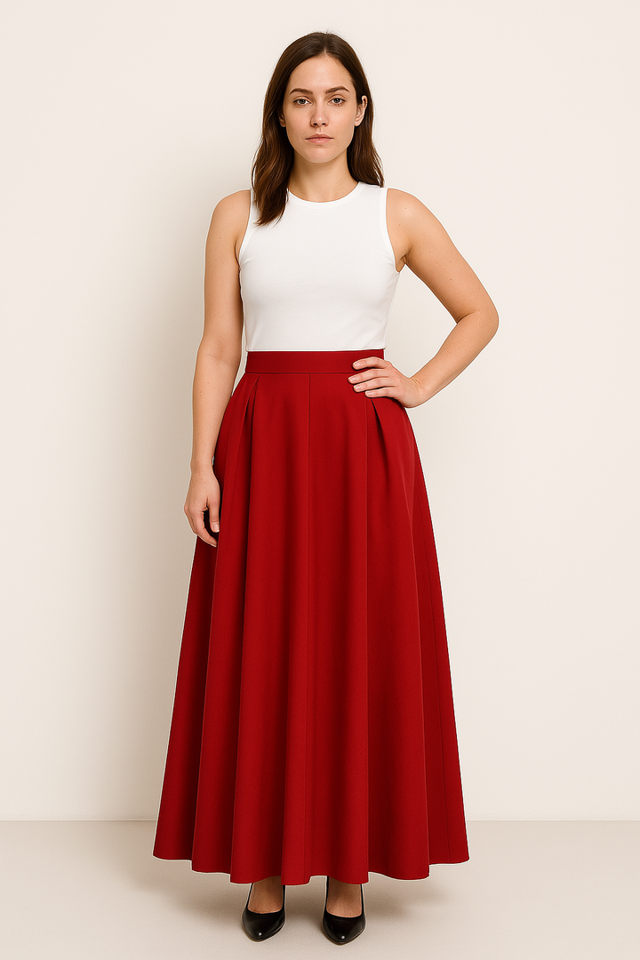 Women's High-Waisted A-Line Maxi Skirt